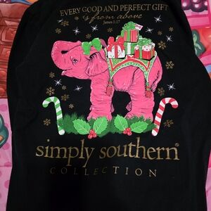 Simply Southern Black Christmas Elephant T-Shirt
